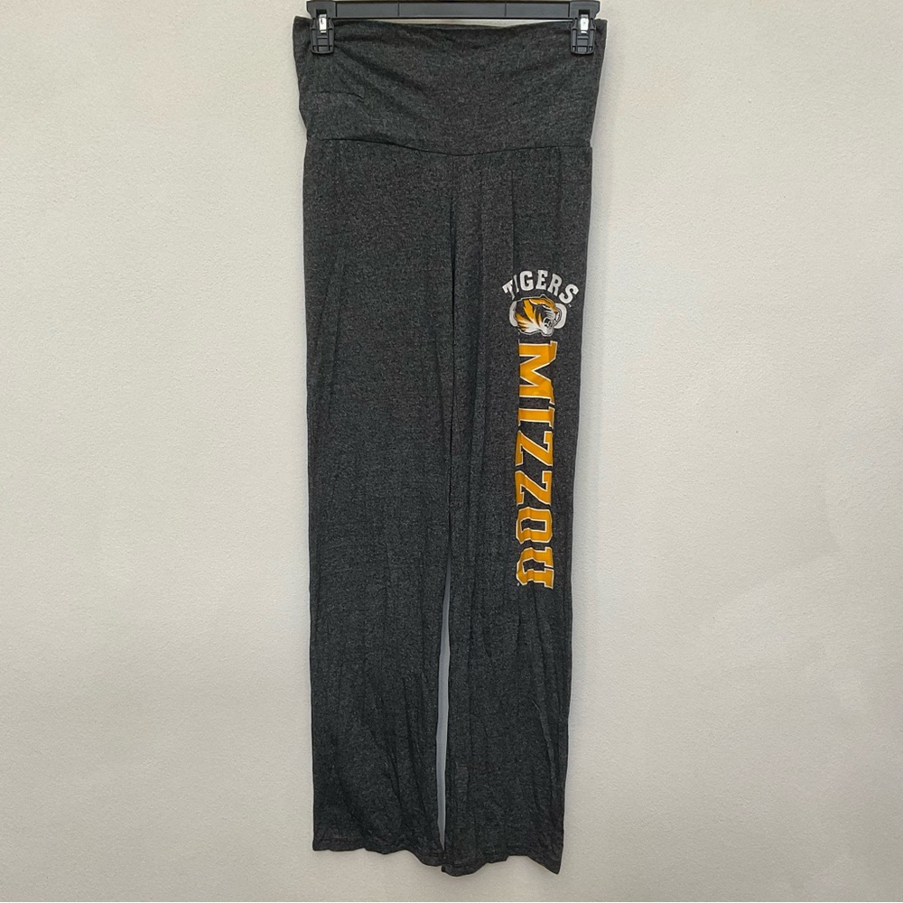 U-Trau Heather Grey Mizzou Tigers Foldover Yoga Pants Size Small Comfort
